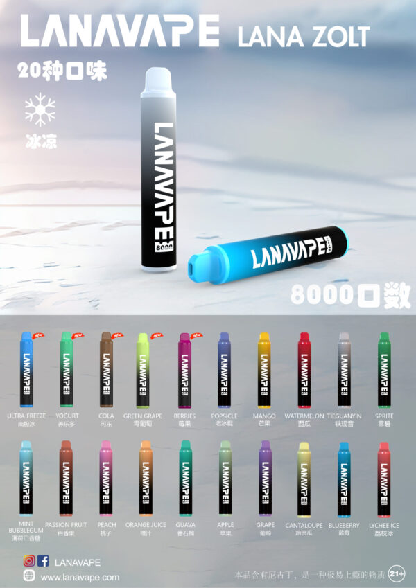【LANA抛棄式8000口】可充電 油容量巨大❤️‍🔥 LANA ZOLT抛棄式8000口一次性 限時活動 {滿十送一}